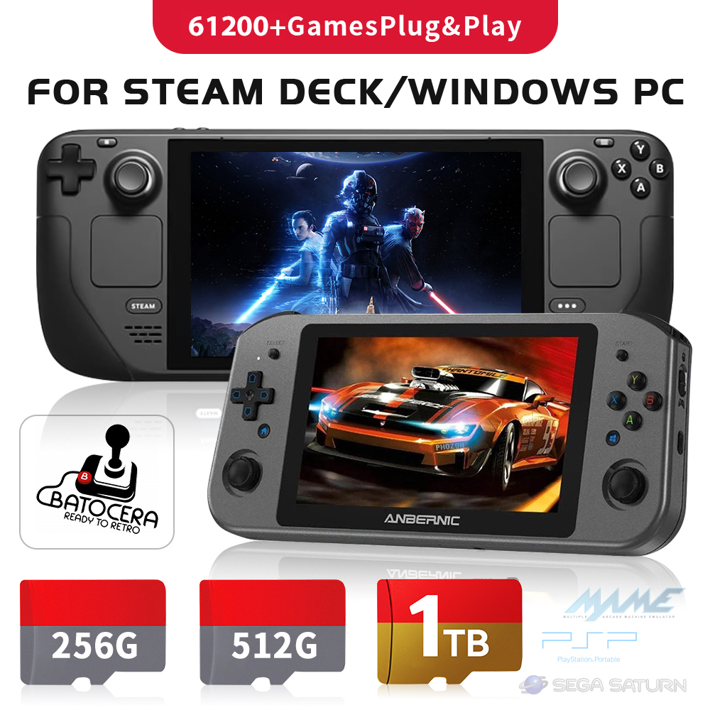 Console Gaming Steam - 1TB Latest Batocera 39 OS TF