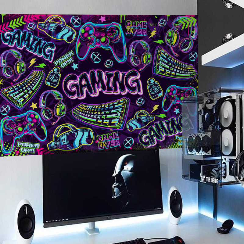 Gaming Console Game Zone - Larger Walls Art Cool Colored Esports