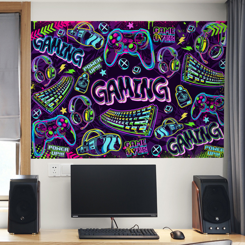 Larger Walls Art Cool Colored  - Gaming Console Game Zone 评论和价格