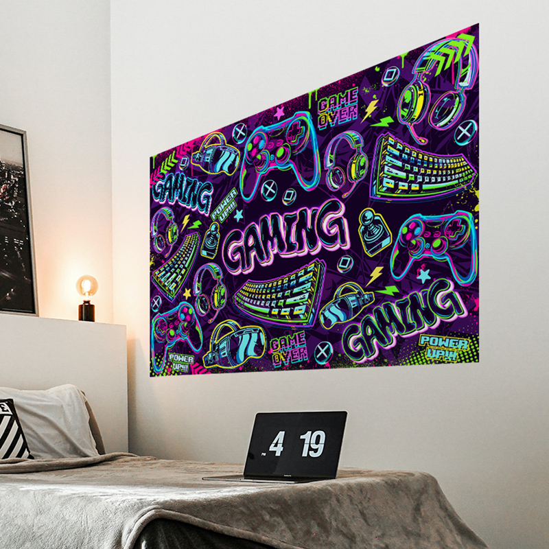 Larger Walls Art Cool Colored  - Gaming Console Game Zone 评论和价格
