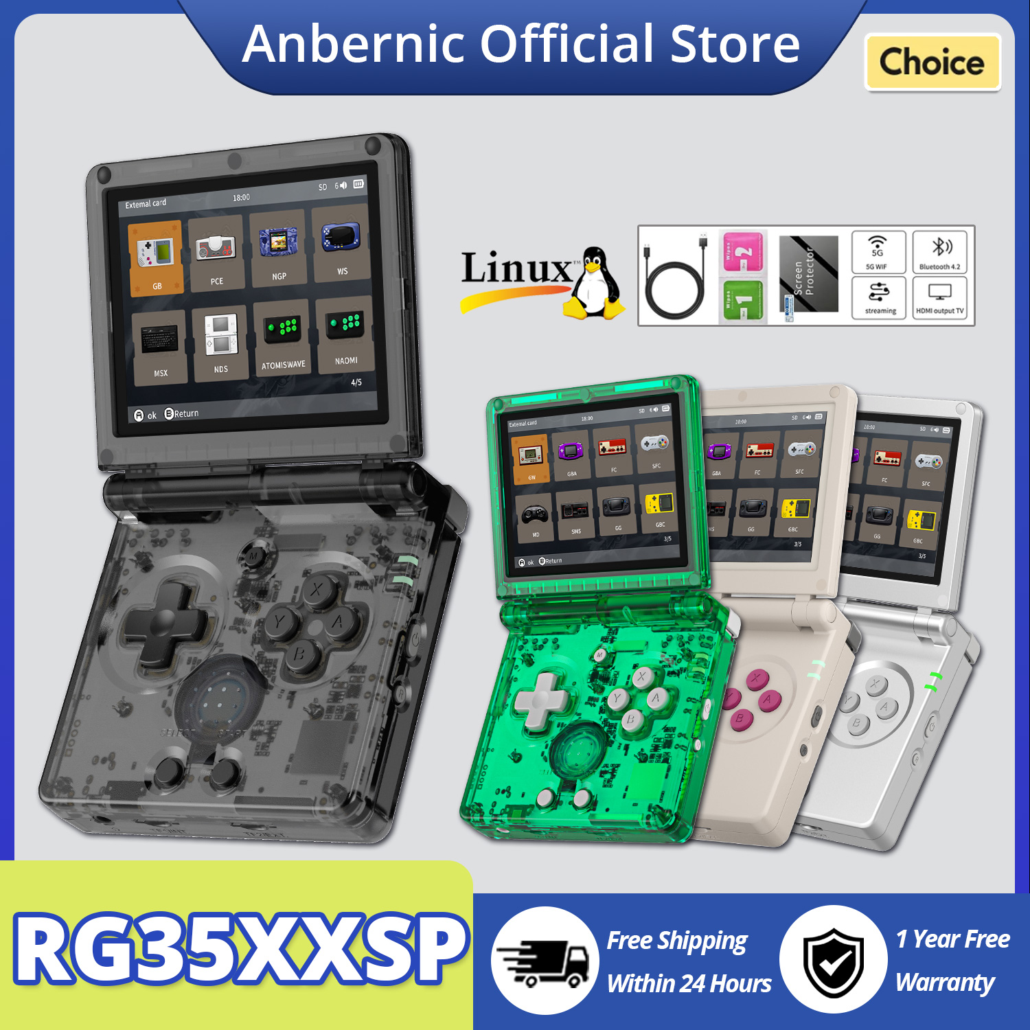 ANBERNIC RG35XXSP Flip Handhel - Gaming Console 5 Year Old 评论和价格
